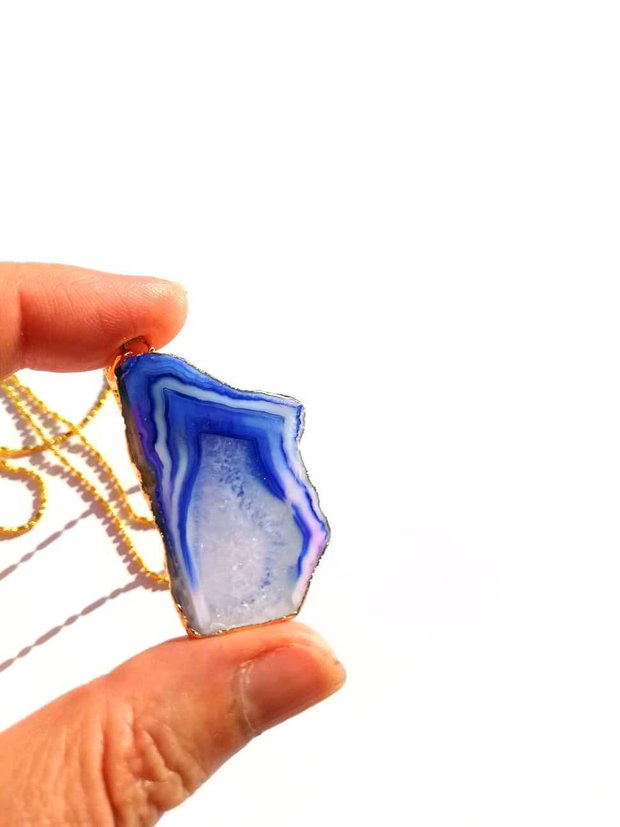Colier blue agat