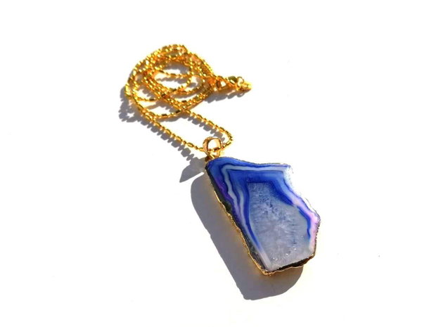Colier blue agat