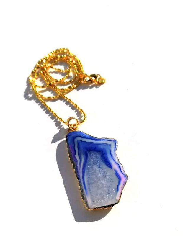 Colier blue agat