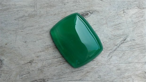 Cabochon calcedonie verde, 42x33 mm