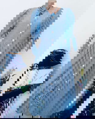 Rochie bumbac subțire, broderie florala