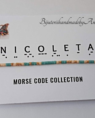 Bratara reglabila cod Morse NICOLETA