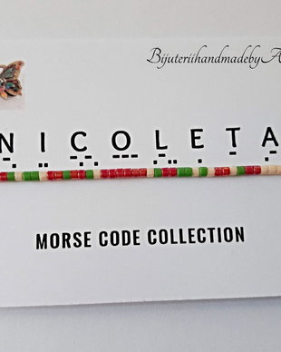 Bratara reglabila cod Morse NICOLETA