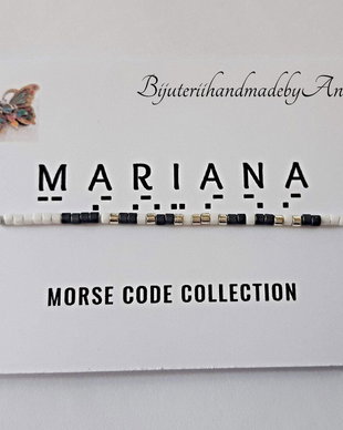 Bratara reglabila cod Morse MARIANA