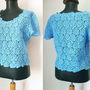 BLUZA DANTELA BUMBAC ALBASTRA