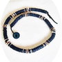 colier unisex cu rondele de cocos bleumarin si sidef