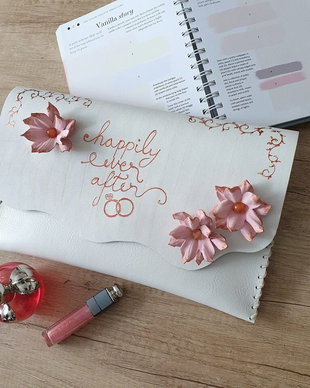 poseta plic handmade unicat din piele - Happy Bride