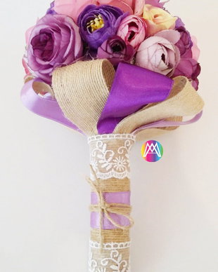 Buchet Mireasa cu Flori Violet