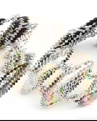 K0762 - Bratara, cupru placat cu argint, scoica naturala pawa abalone, 22cm