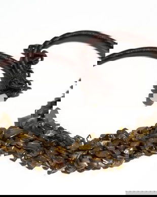 K0717 - Colier la baza gatului, ochi de tigru chips, fir matasos, 45-53cm