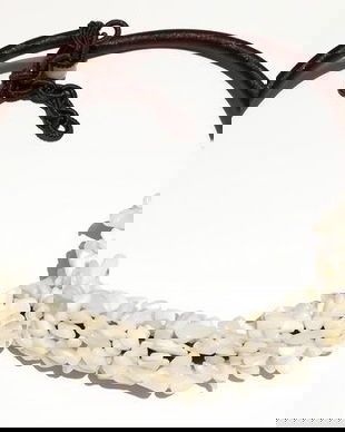 K0717 - Colier la baza gatului, sidef chips, fir matasos, 45-53cm