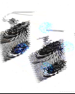 K0862 - Cercei, argint marcat, agate titanium druzy