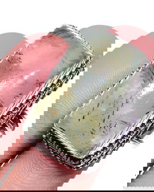 K0850 # Inel, argint marcat, prehnit, interior 17,5mm, montura 28x17x14mm, 14,6g