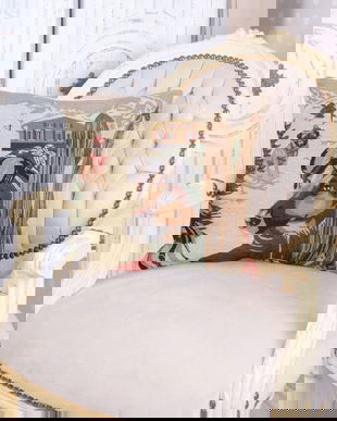 Perna decorativa cu aspect de tapiterie cu un catel schior