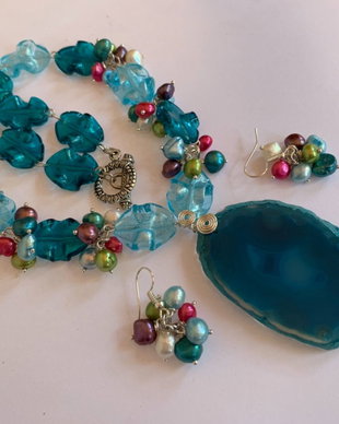 MERMAIDS ISLAND-agate,perle cultura,murano