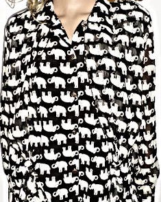 Bluza vintage cu imprimeu elefanti mas 42-44