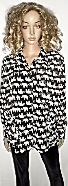 Bluza vintage cu imprimeu elefanti mas 42-44