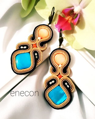Cercei soutache statement cu sidef