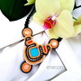 Colier soutache multicolor cu sidef