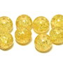 Margele din sticla, crackle, 12 mm, galbene