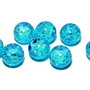 Margele din sticla, crackle, 14 mm, turcoaz