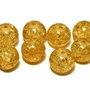 Margele din sticla, crackle, 14 mm, galben inchis