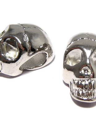 Margele din metal, craniu, platina, 21x12 mm