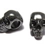 Margele din metal, craniu, gunmetal, 12x8 mm