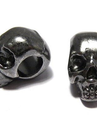 Margele din metal, craniu, gunmetal, 12x8 mm