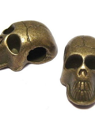 Margele din metal, craniu, bronz, 20x10 mm