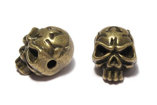 Margele din metal, craniu, bronz, 12x9 mm