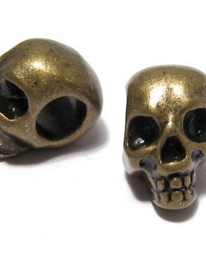 Margele din metal, craniu, bronz, 12x8 mm
