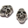 Margele din metal, craniu, argintiu antichizat, 8x7 mm