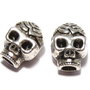 Margele din metal, craniu, argintiu antichizat, 10x7.5x7 mm