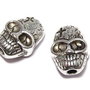 Margele din metal, craniu, argintiu antichizat, 10x7 mm