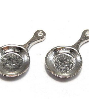 Pandantiv / charm metalic, argintiu antichizat, 20.5x11 mm