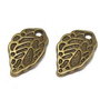 Pandantiv / charm metalic, bronz, frunza, 16x10 mm