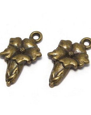 Pandantiv / charm metalic, bronz, 20x11 mm