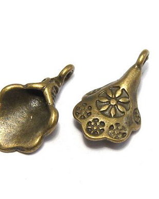 Pandantiv / charm metalic, bronz, 19x11 mm