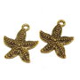 Pandantiv / charm metalic, auriu antichizat, stea de mare, 21x19 mm