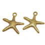 Pandantiv / charm metalic, auriu antichizat, stea de mare, 19.5x19 mm