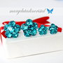 Set Swarovski Flower Chaton Mama/Fiica Blue Zircon