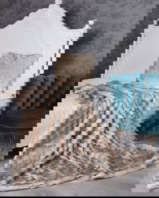 Patura decorativa din blana sintetica bej