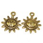 Pandantiv / charm metalic, auriu antichizat, 21x17 mm