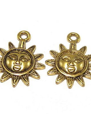 Pandantiv / charm metalic, auriu antichizat, 21x17 mm