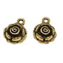 Pandantiv / charm metalic, auriu antichizat, 17x14 mm