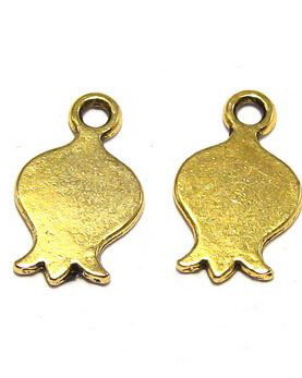Pandantiv / charm metalic, auriu antichizat, 15x9 mm
