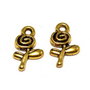 Pandantiv / charm metalic, auriu antichizat, 15.5x9.5 mm