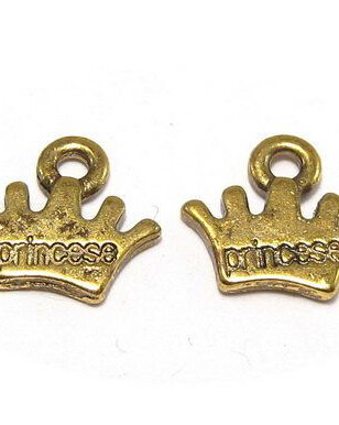 Pandantiv / charm metalic, auriu antichizat, 10.5x13 mm