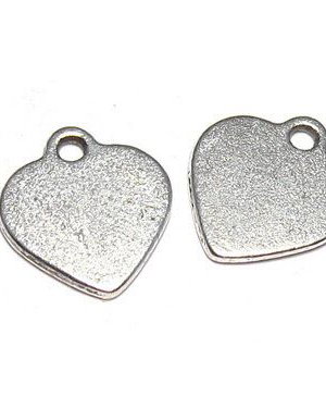 Pandantiv / charm metalic, inimioara, 15.5x14.5 mm